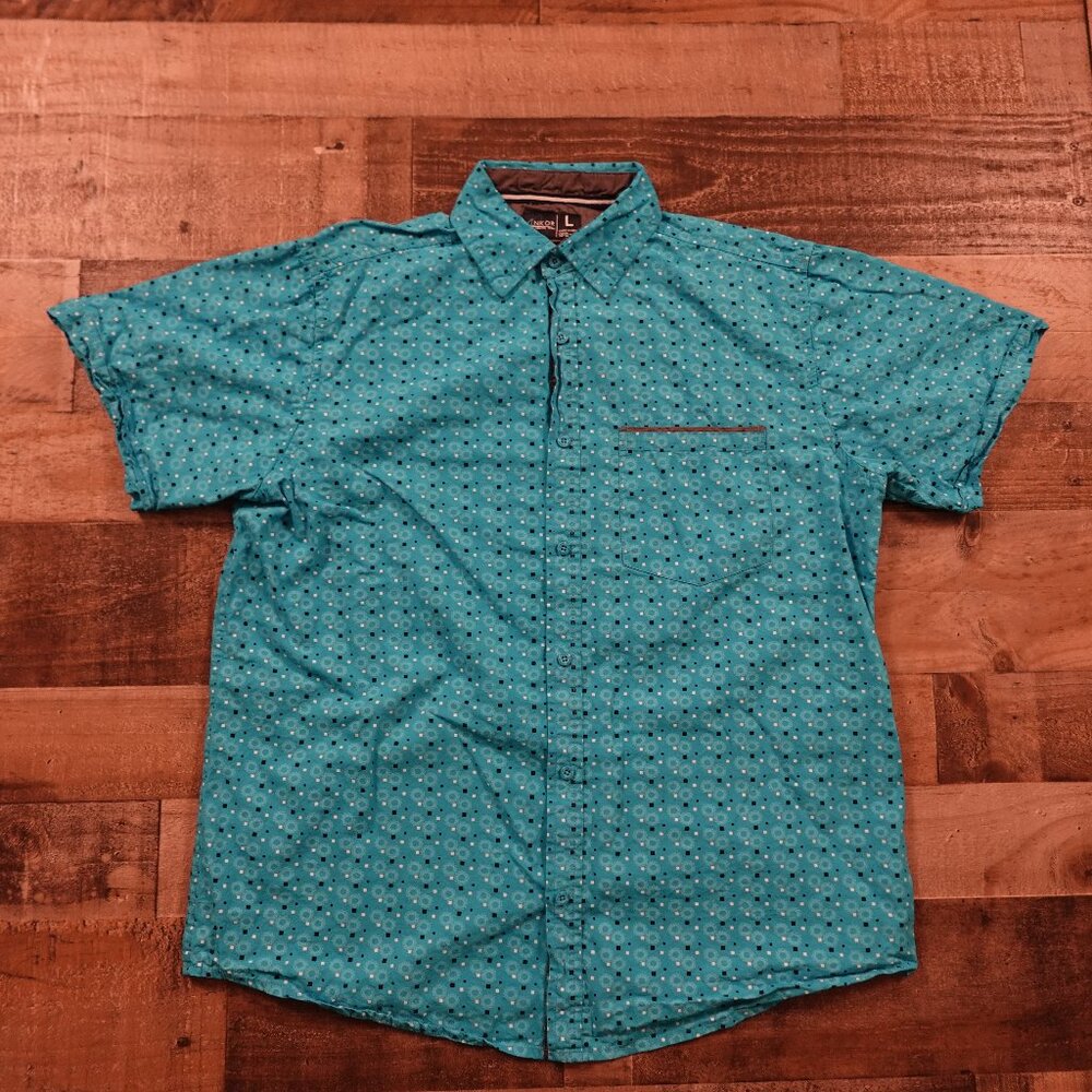 Ankor sailing team button‎ down shirt men's large blue geometric